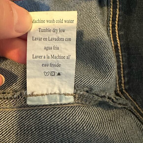 Cello Jeans Women’s M Denim Jacket Fringe Suede Western Boho Button Up - Picture 7 of 8